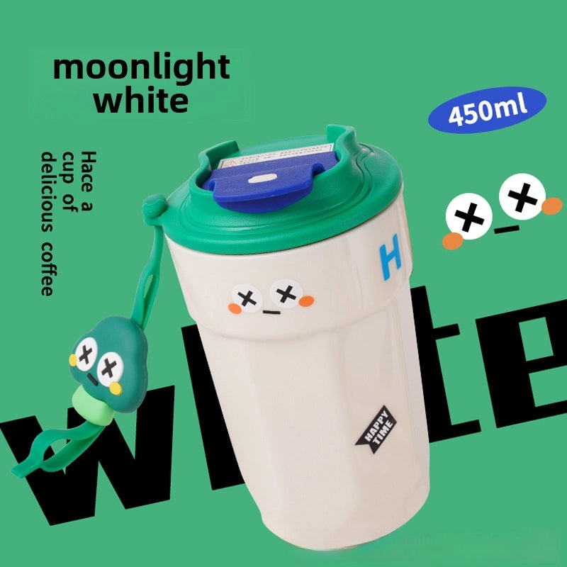 Cartoon Plastic Coffee Cup for Girls | High Color Value, Heat Resistant, Drop-proof, Portable, Custom Logo Printing | Drinkware