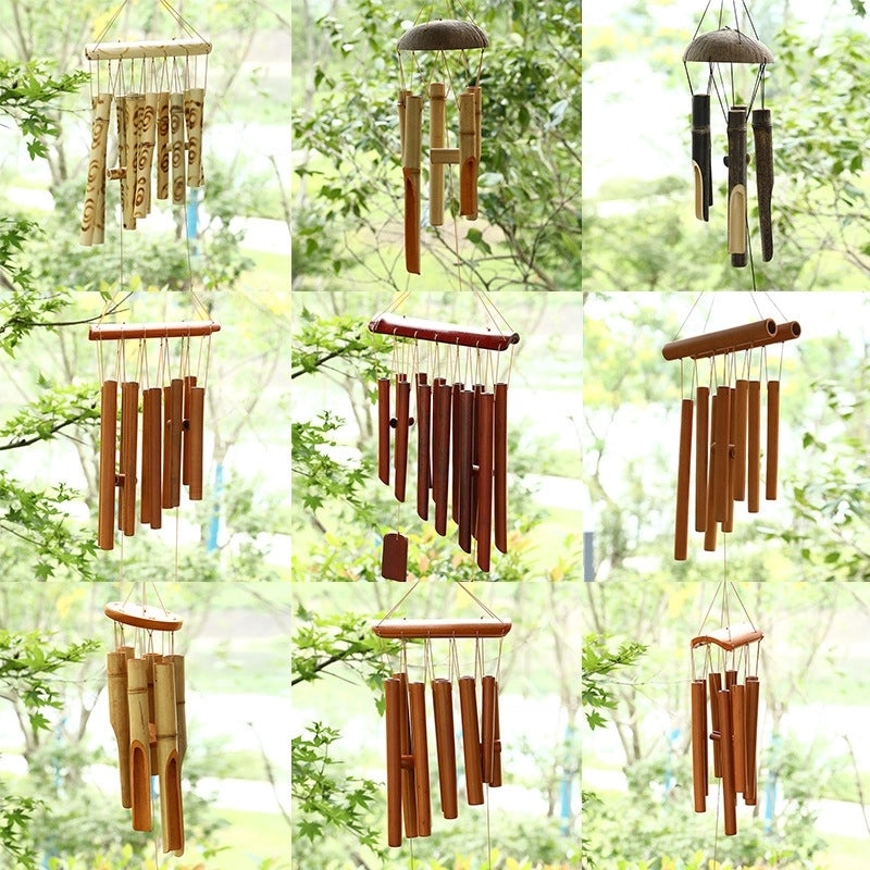 Bamboo Wind Chime Decorative Hanging Ornament Feng Shui Lucky Gift Bamboo Tube Bell | Home Decor
