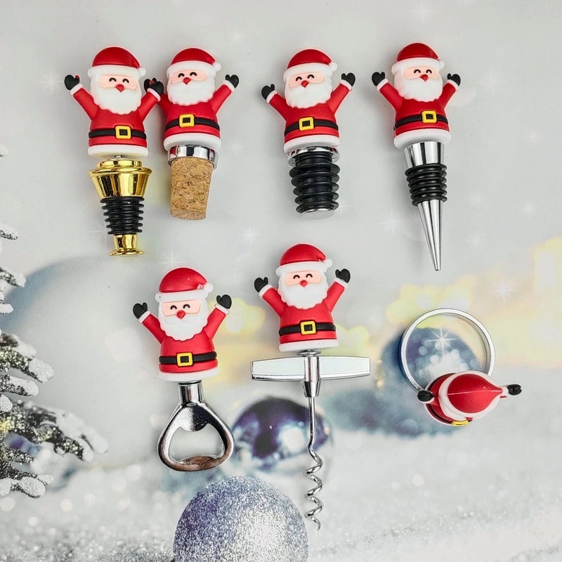 Festive Santa Claus Wine Bottle Stopper Alloy Design | Kitchen & Dining Accessories