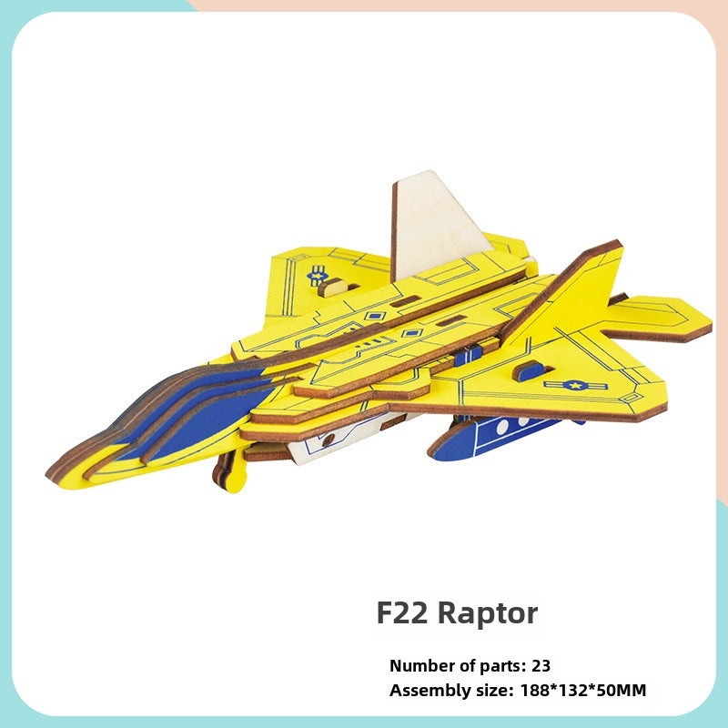 Handmade Wooden 3D Aircraft Model Puzzle for Kids | Toys & Games