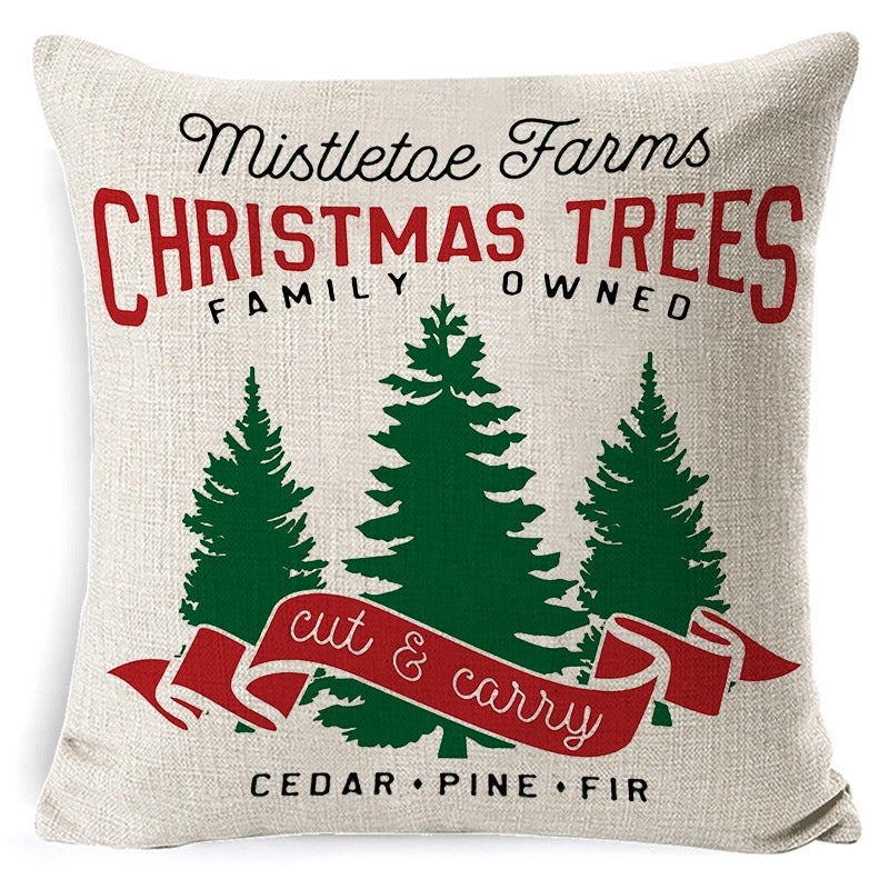 Christmas Linen Pillow Cover for Living Room Office Car Sofa Waist Cushion|Home Decor Cushions