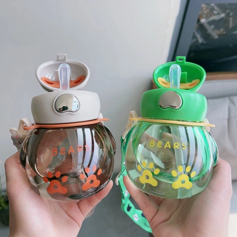 儿童水杯吸管杯塑料便携可爱夏季小学生男女通用随身小肚杯|儿童水杯与饮水器