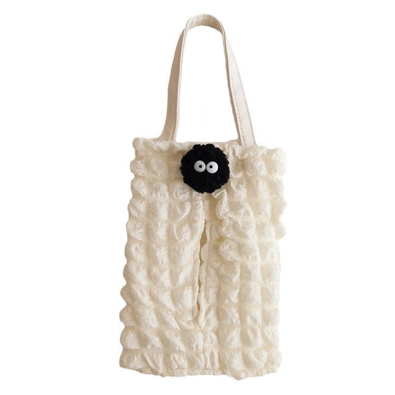 Casual Solid Color Bubble Fiber Fabric Tissue Dispenser for Vacation Use|Home & Living Accessories