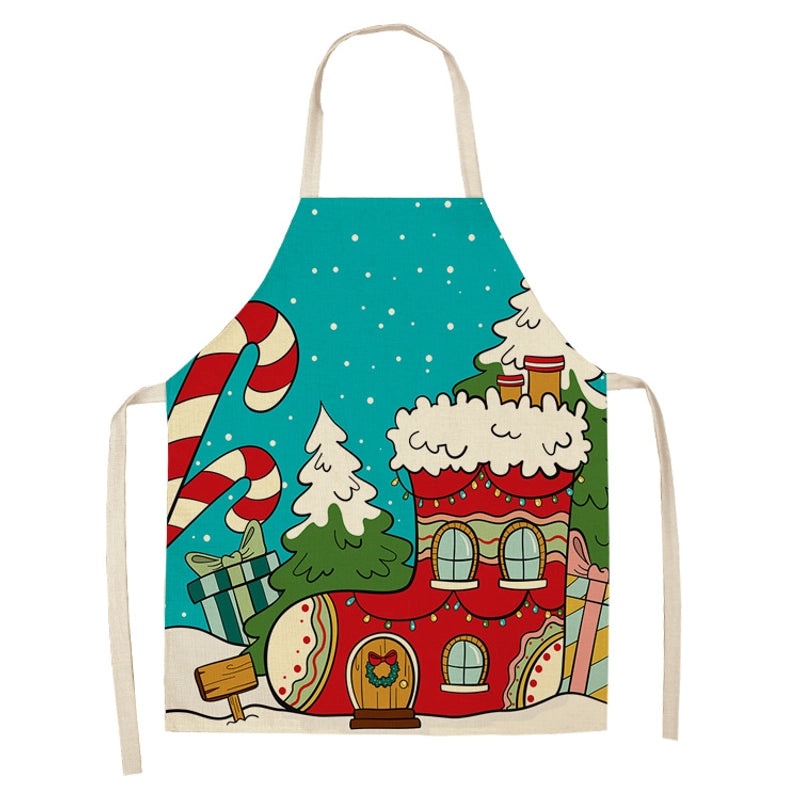 Holiday Themed Synthetic Fiber Apron with Text Design 1 Piece|Kitchen & Dining Accessories