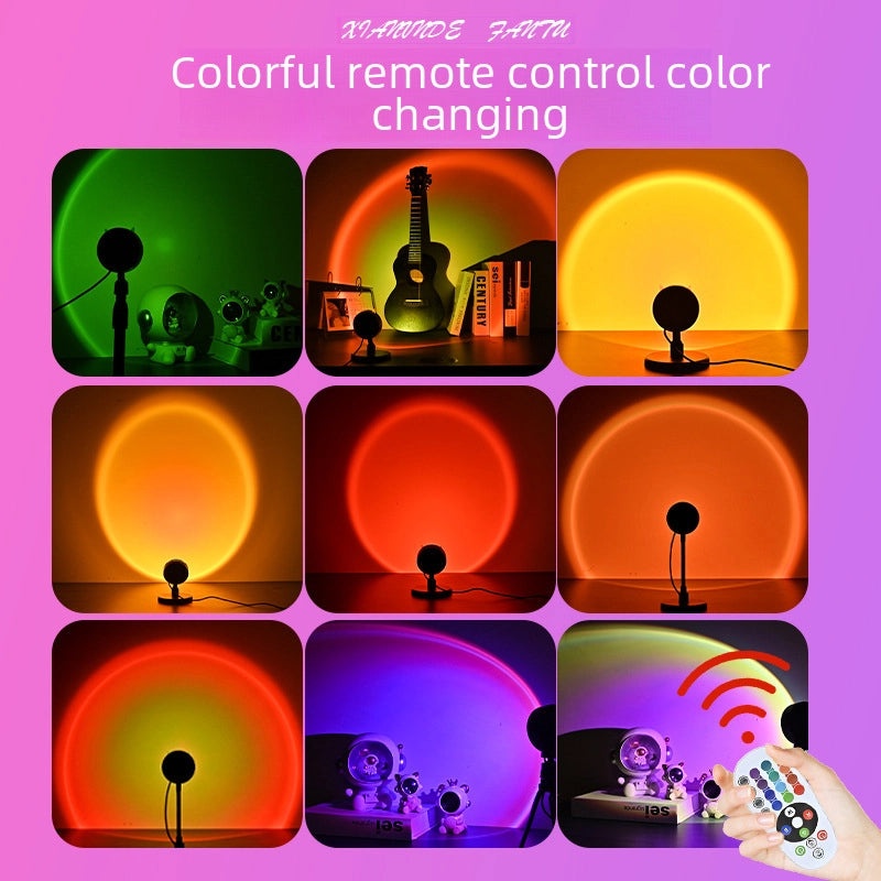 Sunset Glow LED Mood Lamp RGB Remote Control Little Demon Style Photography Light|Home Decor & Lighting