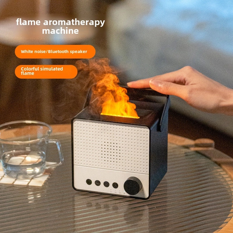Flame Shape Aromatherapy Diffuser Colorful LED Lamp Silent Humidifier Portable Wireless Bluetooth Speaker | Home & Living