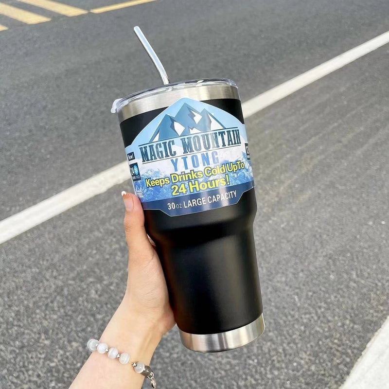 Insulated Stainless Steel Thermos Mug in Solid Colors for Everyday Use|Drinkware & Thermoses