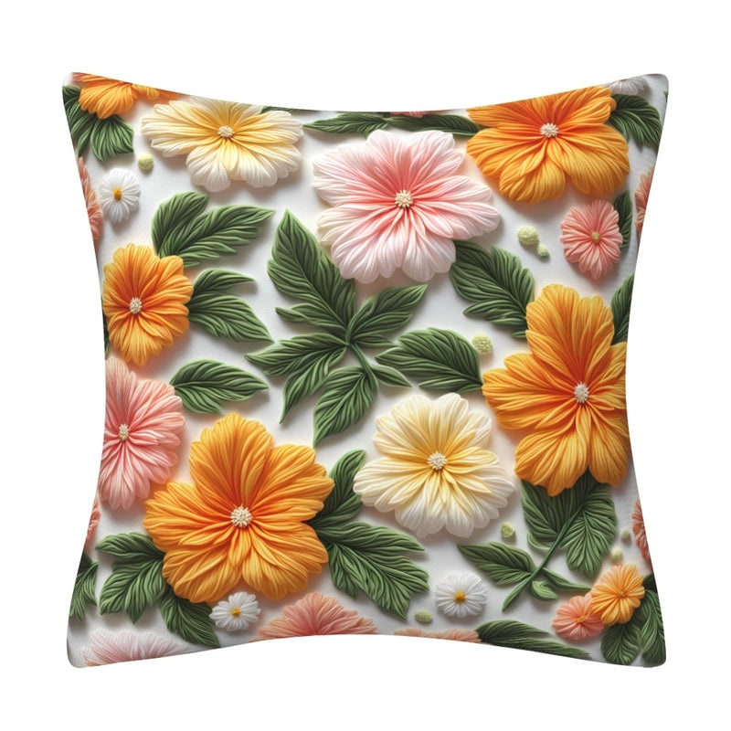 Elegant Minimalist Floral Polyester Pillow Covers for Couch and Sofa Decor|Home Decor & Living Room Accessories