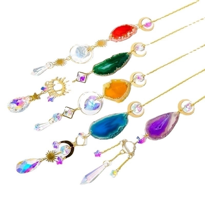 Elegant Agate Water Droplet Suncatcher Wind Chime | Home Decor & Wall Art