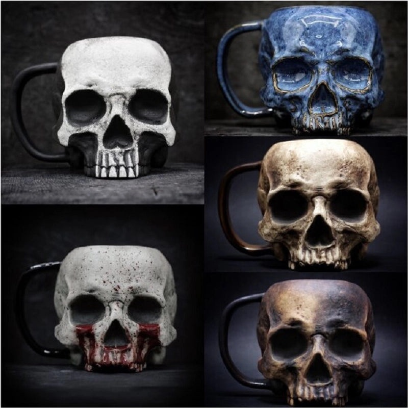 Punk Skull Resin Mug for Christmas, Valentine’s Day & New Year | Home & Kitchen Accessories