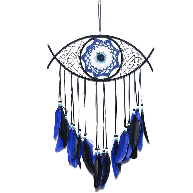 Rustic Devil's Eye Feather Iron Wall Hanging|Home Decor Wall Art