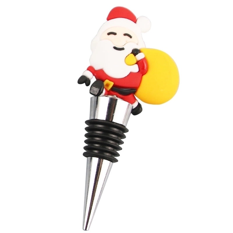 Festive Cartoon Wine Bottle Stopper PVC Aluminium Alloy 1 Piece|Kitchen & Dining Accessories