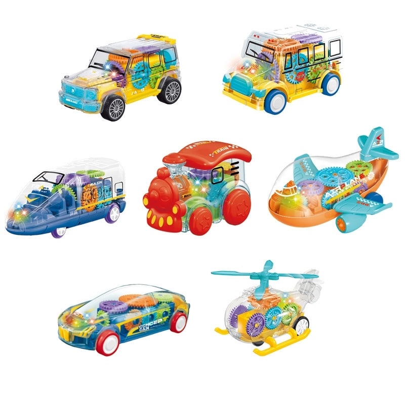 Transparent Plastic Kids Inertia Gear Car Toy | Toys & Games