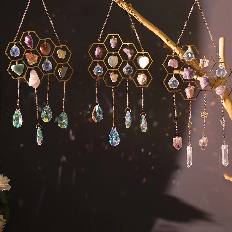 Romantic Geometric Crystal Iron Suncatcher Wall Art for Elegant Lady | Home Decor & Wall Art