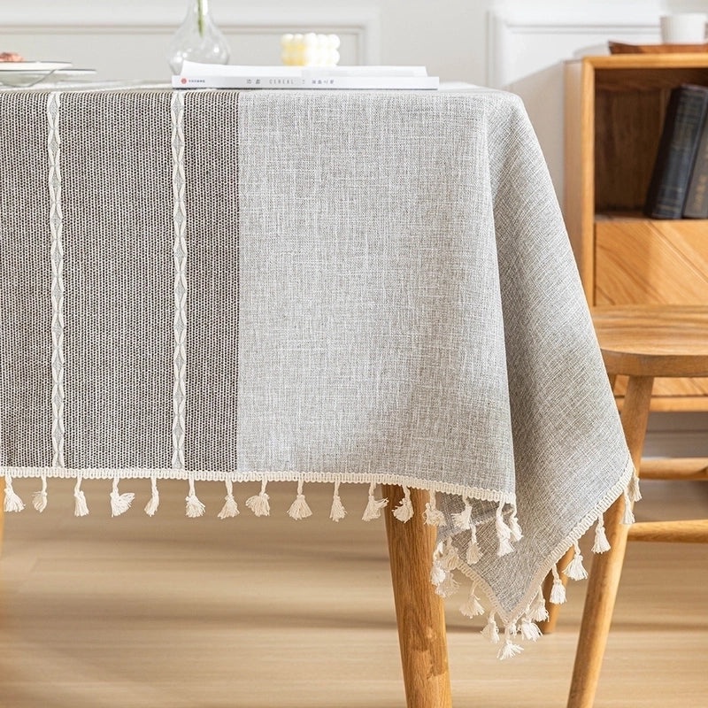 Striped Polyester Tablecloth for Casual Vacation Use | Home Decor & Table Linens