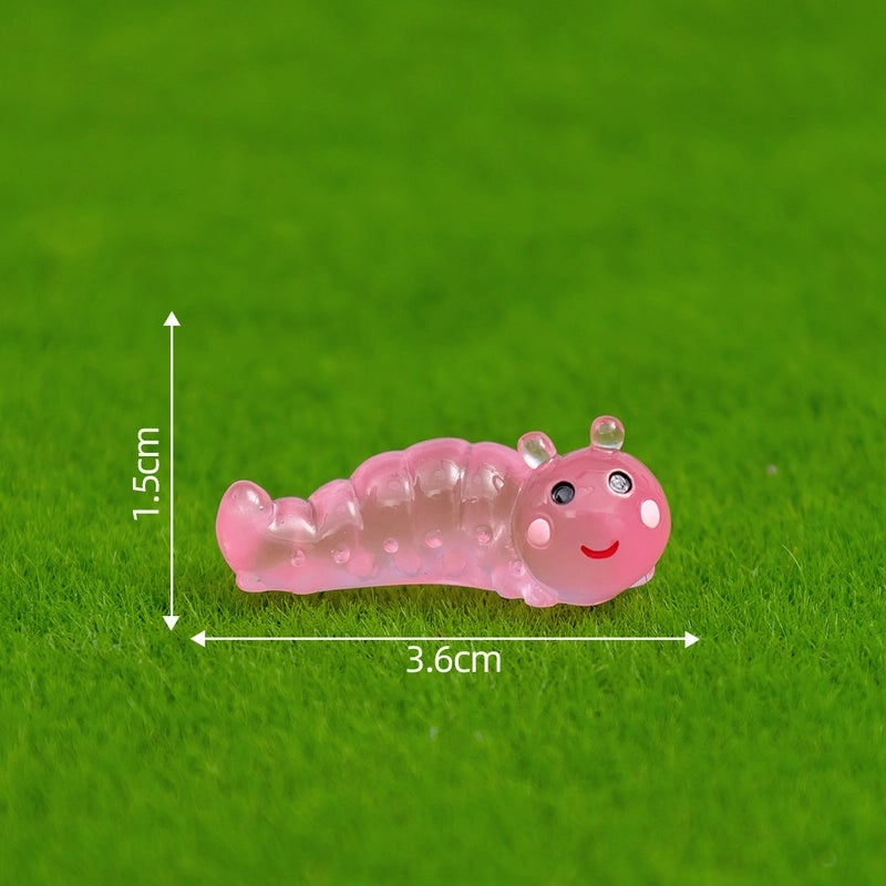 Glowing Moss Micro Landscape with Realistic Caterpillar for Succulent Garden DIY Decorative Miniature Ornaments|Garden Decor Accessories