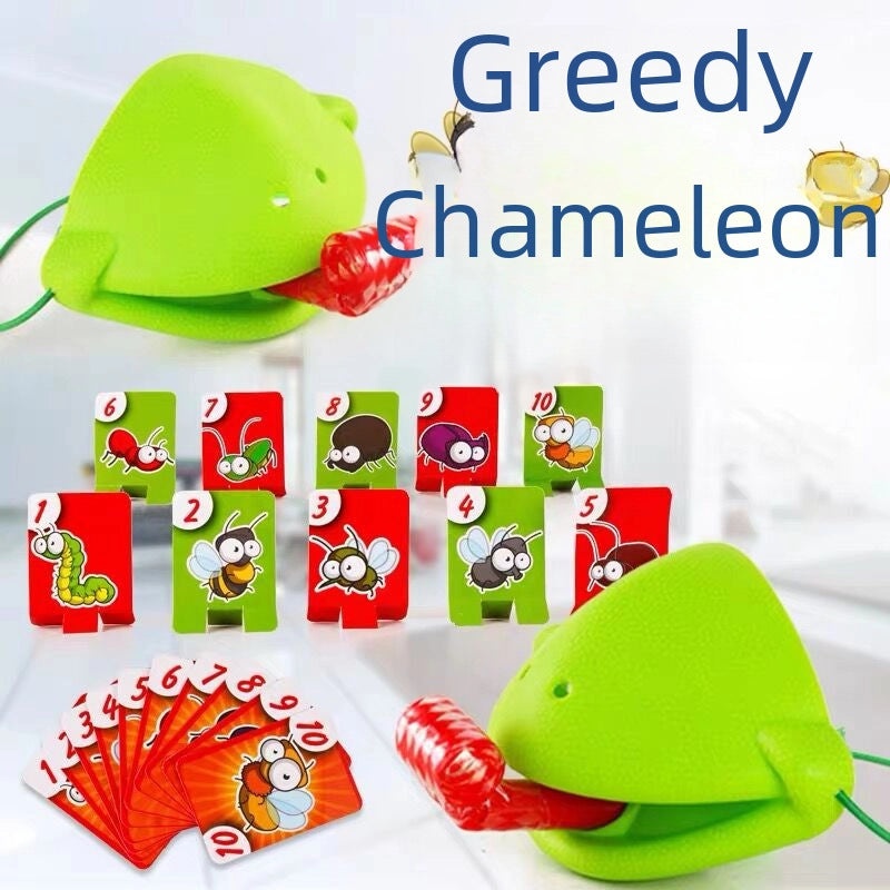 Frog Mouth Tongue Blowing Kids Game Chameleon Lizard Mask Parent-Child Puzzle Toy|Children's Toys & Games