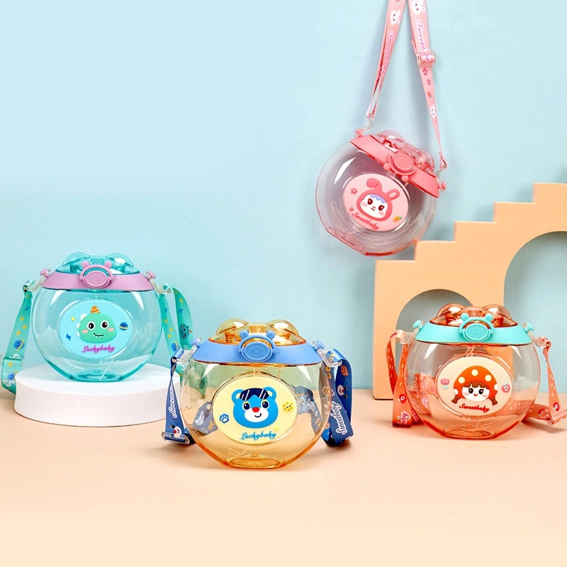 Cartoon Design Plastic Water Bottle for Casual Vacation Use 1 Piece|Travel Accessories