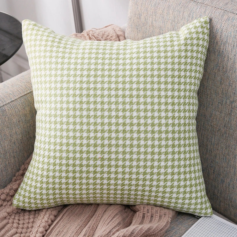 Light Luxury Houndstooth Linen Pillowcase | Home Decor & Pillows
