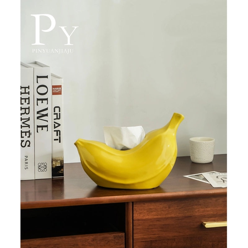 Sleek Banana Shaped Glossy Tissue Box Holder | Home Decor & Accessories