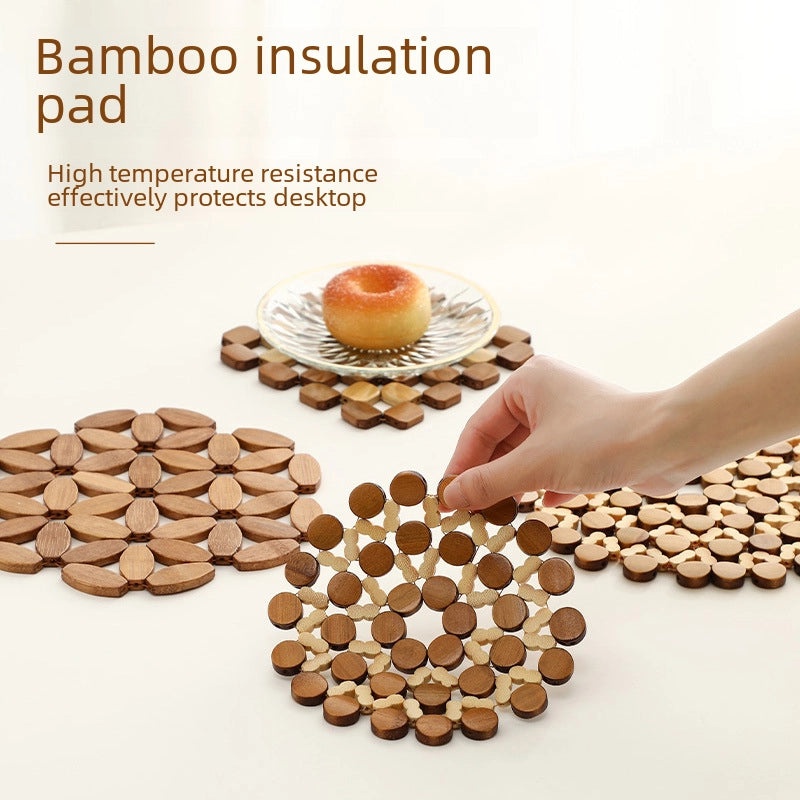 Bamboo Heat Resistant Table Mat for Pots Plates Bowls Square and Round Design|Kitchen & Dining Accessories
