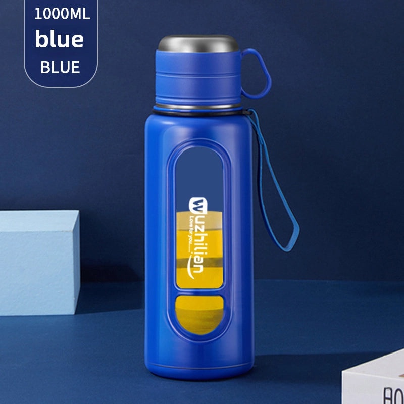 超大容量双层耐高温玻璃杯防摔分离茶杯男士便携塑料水杯|茶具饮具