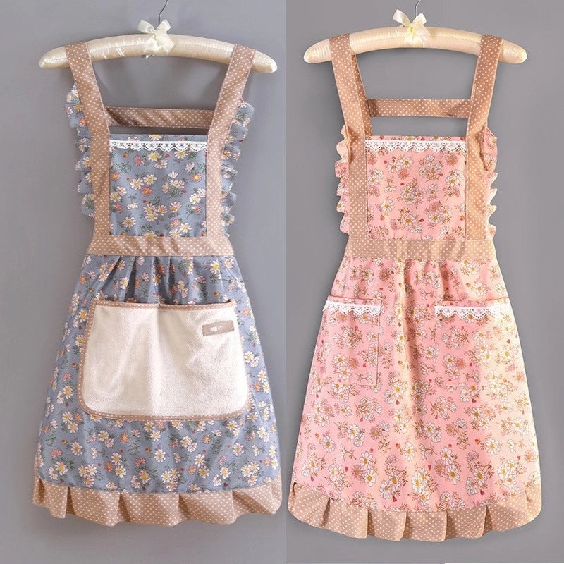 Charming Vintage Floral Polyester Apron for Women | Kitchen Aprons & Cooking Accessories