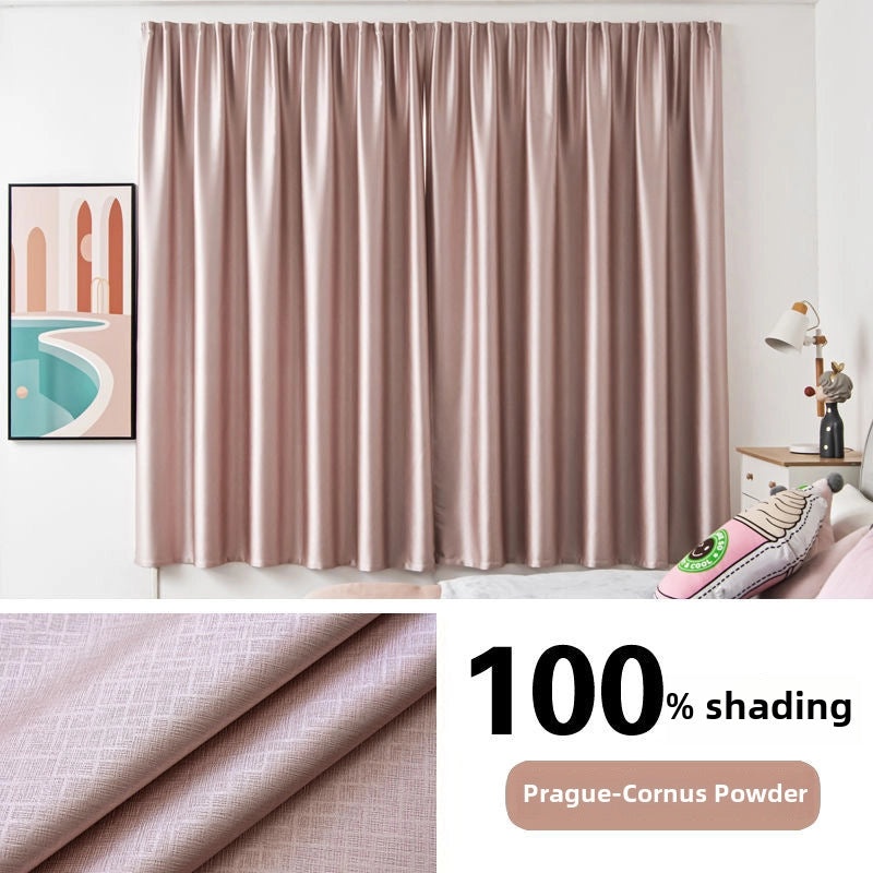 Blackout Curtain for Bedroom 100% Full Shading Self-adhesive Non-perforated Heat Insulation Sunshade Cloth|Home Decor & Window Treatments