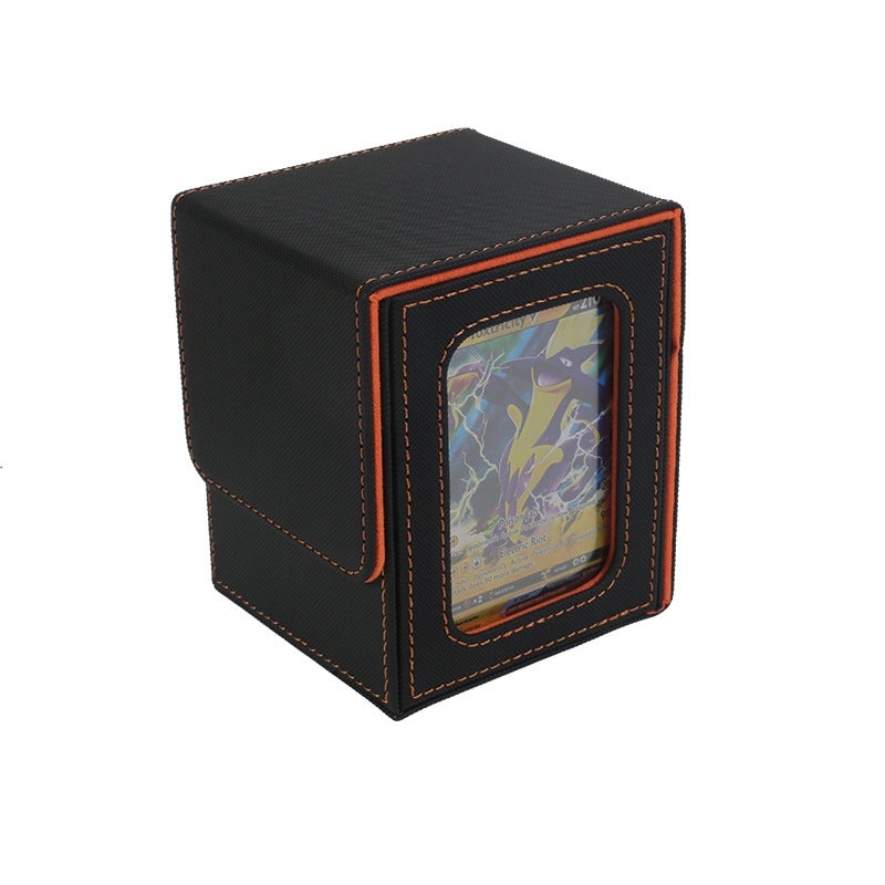 PU Leather Card Storage Box with Window Design for Board Games | Board Game Accessories