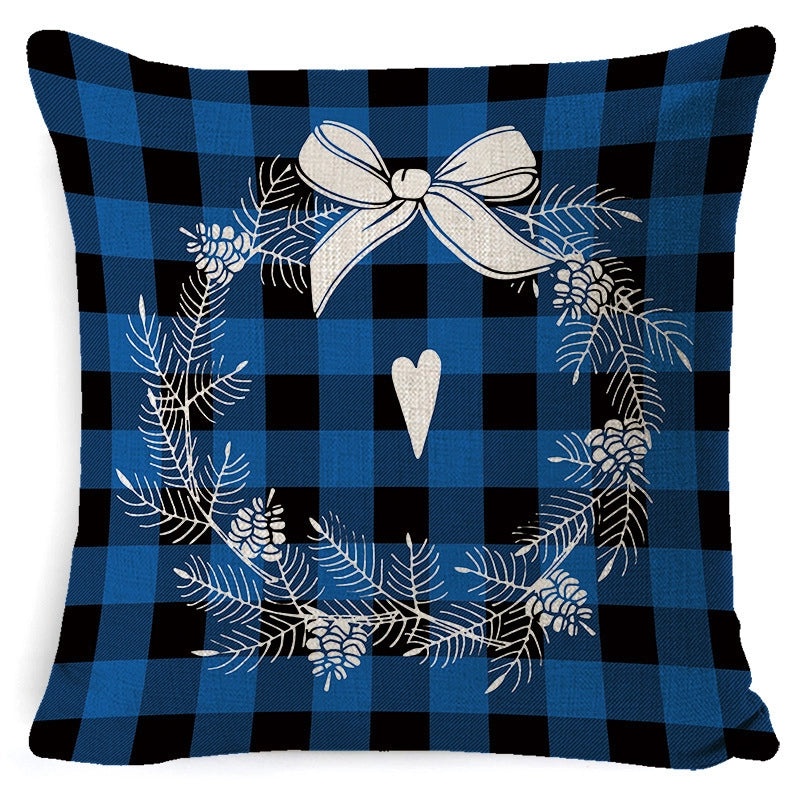 Christmas Linen Pillow Cover for Living Room Office Car Sofa Waist Cushion|Home Decor Cushions
