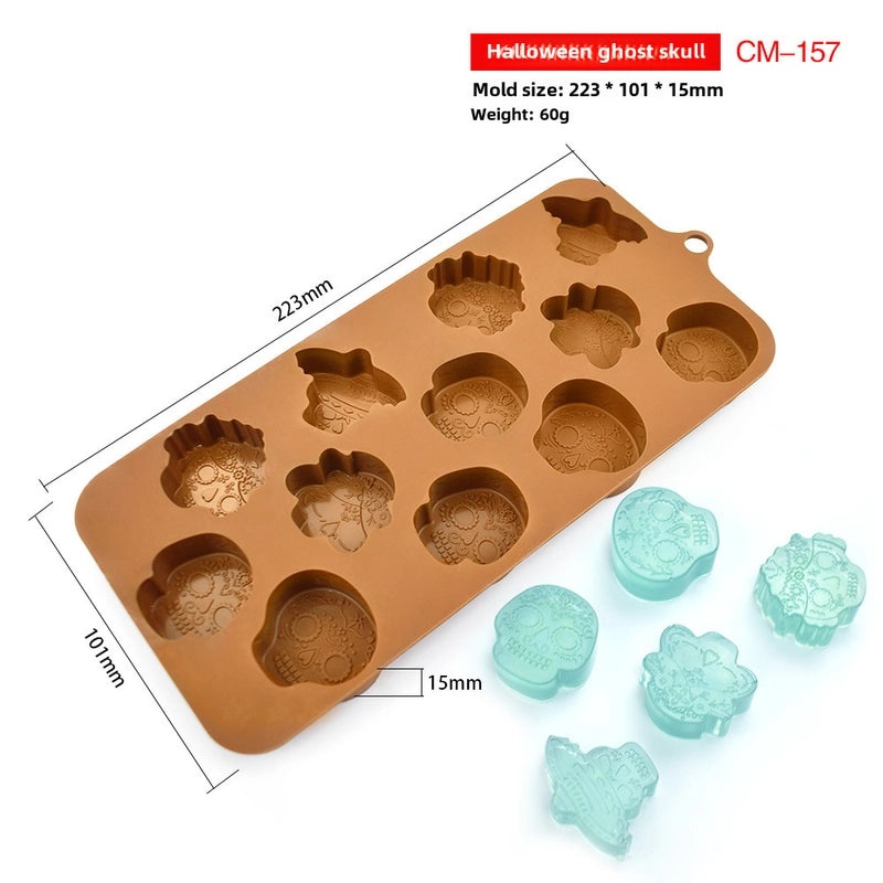 Halloween Pumpkin Wine Bottle Chocolate Mold Soft Candy Dessert Silicone Vampire Teeth Mold | Halloween Baking Molds