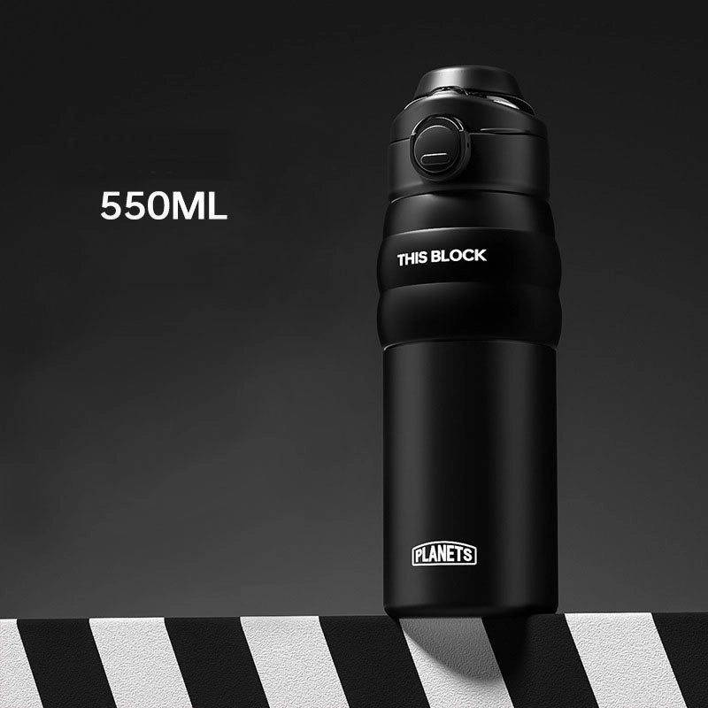 Stylish Casual Letter Engraved 304 & 316 Stainless Steel Thermos Cup, Durable PP Material | Drinkware & Accessories