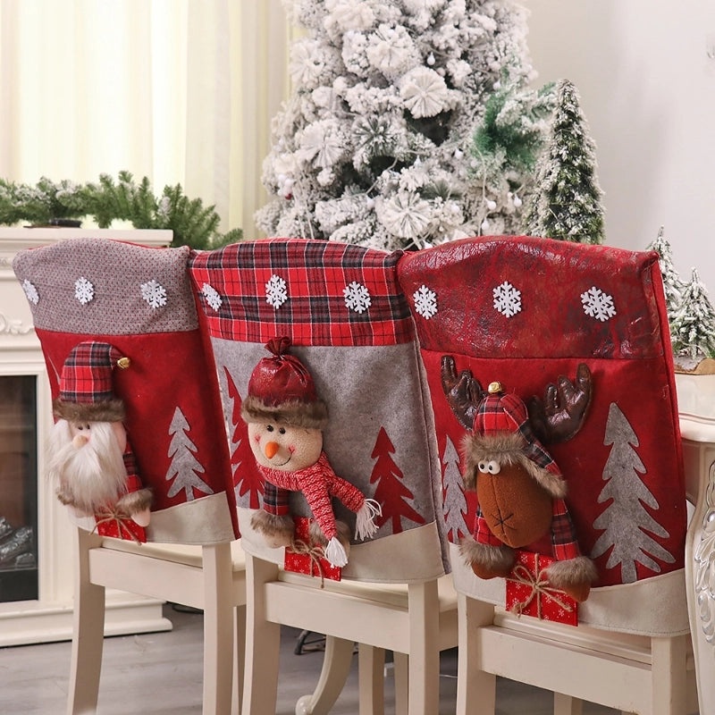 Nordic Christmas Santa Elk Chair Covers Nonwoven PP Cotton Cartoon Style Festival Decor|Holiday Party Decorations