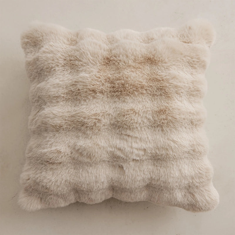 Cream Style Plush Sofa Pillow Cover Decorative Flower Cushion for Living Room Bedside Backrest|Home Decor Cushions