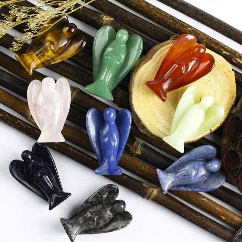 5-Piece Minimalist Angel Gem Ornament Set | Home Decor & Accessories