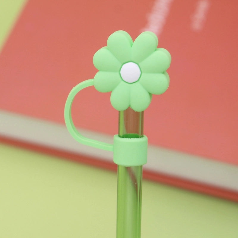 Adorable Floral Silicone Straw Cap 1pc | Drinkware Accessories