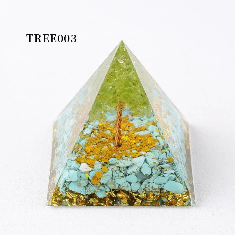 Minimalist Natural Crystal Pyramid Ornament Small Conical Decorative Crystal Piece|Home Decor Accessories