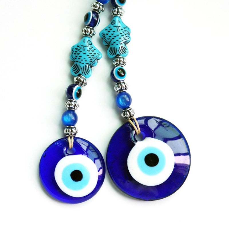 10 Pieces Devil's Eye Blue Glass Fish Shape Pendants Wall Decor Accessories|Home Decor & Accessories