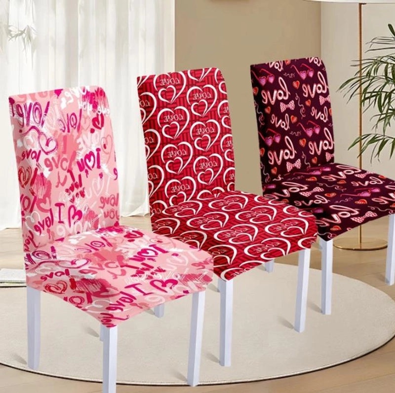 Romantic Valentine’s Day Heart-Shaped Polyester Chair Cover|Home Decor
