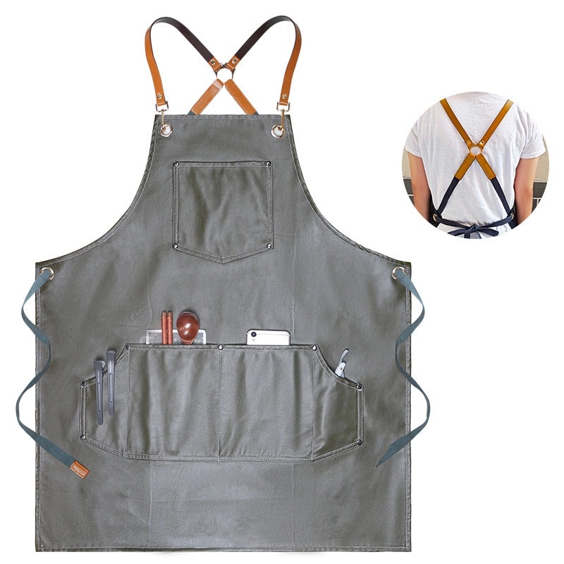 Waterproof PU Leather Apron Soft Oil-Resistant Hair Dyeing Cooking Workwear Household Use|Kitchen & Work Aprons