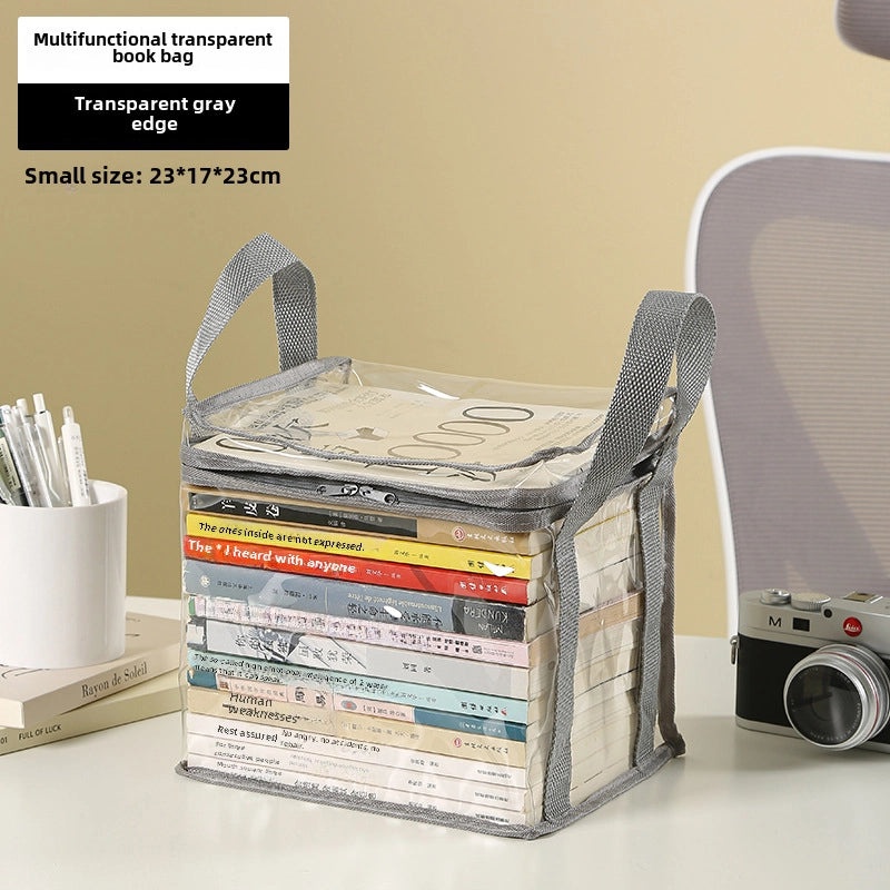 Transparent Foldable Book Storage Box for Student Dormitory Classroom | Home Storage & Organization