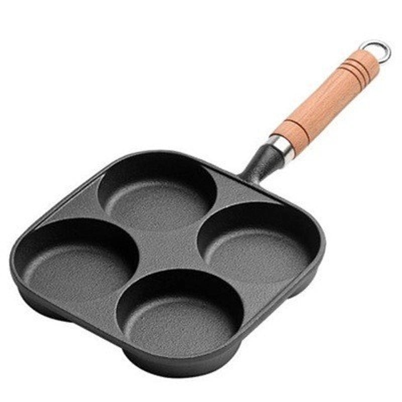 Cast Iron Omelette Pan Deep Non-Stick Egg Hamburger Mold Household Dumpling Pot|Kitchen Cookware