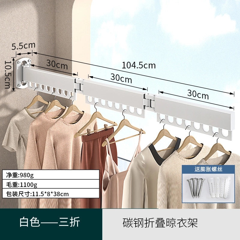 Invisible Retractable Folding Clothes Hanger for Outdoor Balcony Window | Home & Garden Accessories