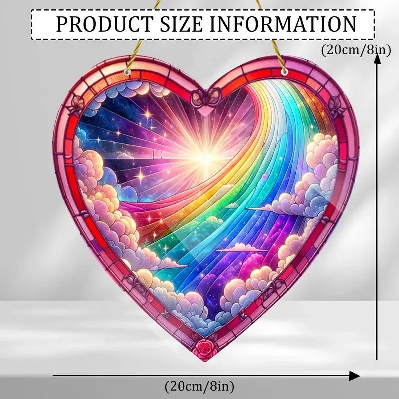 Minimalist Artistic Heart and Tree of Life Acrylic Pendant Window Decoration|Home Decor Accessories