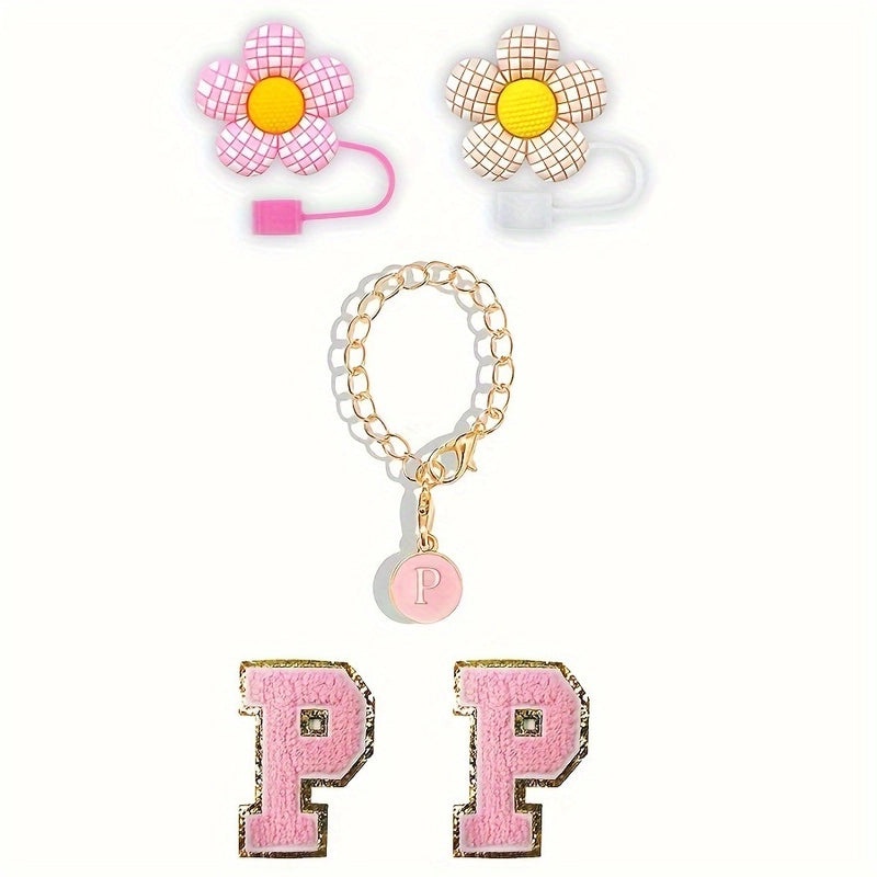 Embroidered Floral Letter Straw Cap for Casual Elegant Style|Fashion Accessories Hats & Caps