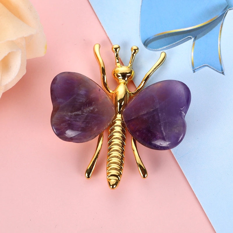 Delicate Butterfly Amethyst Necklace Charming Artificial Jewelry Decor | Jewelry & Accessories