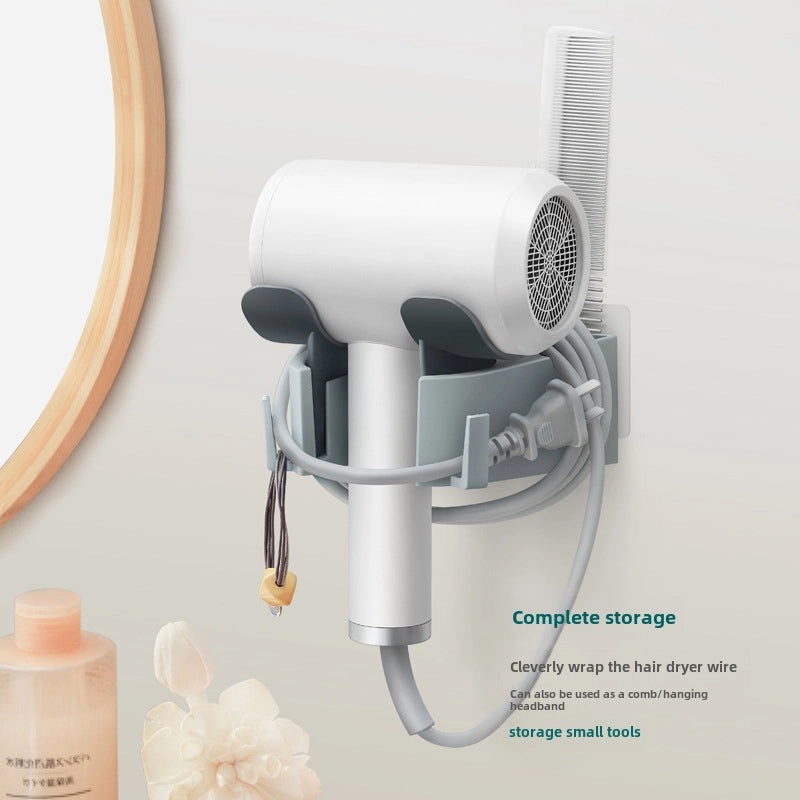 Hands-Free Plastic Hair Dryer Holder Rack | Bathroom Accessories