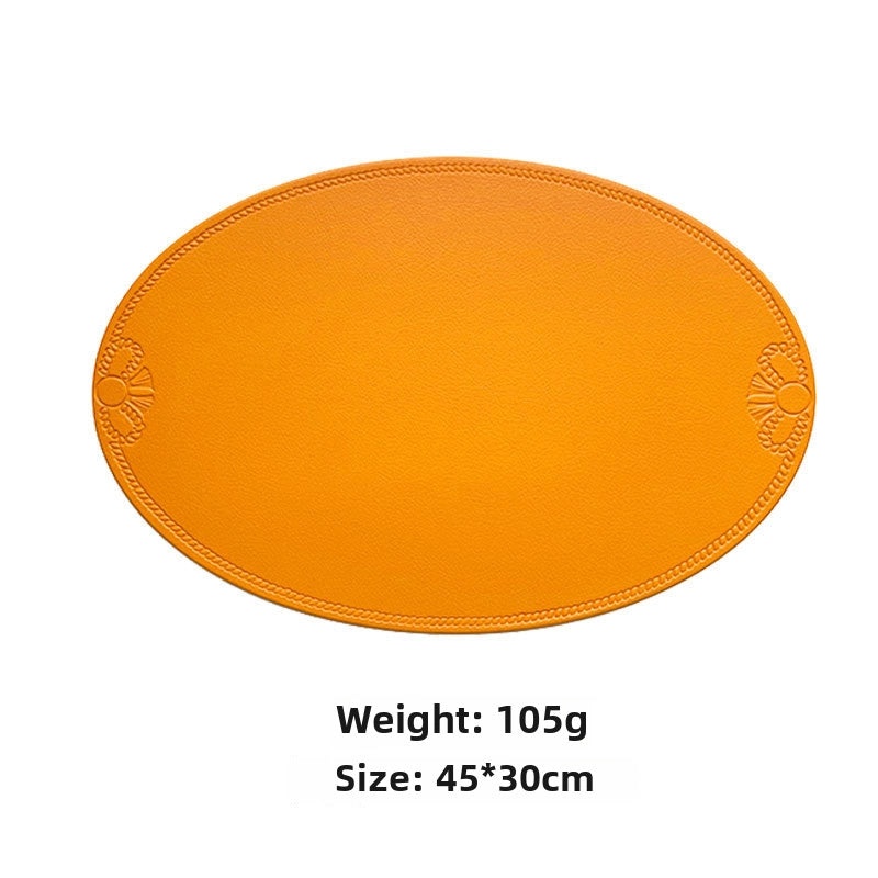 Nordic Imitation Leather Placemat | Waterproof Heat-Resistant Table Mat for Hotel and Home Dining | Dining Table Accessories|餐具配件