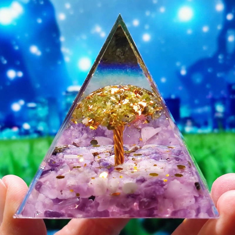 Crystal Ball Gravel Pyramid Resin Crafts Desktop Decoration Unique Station Ornament|Home Decor