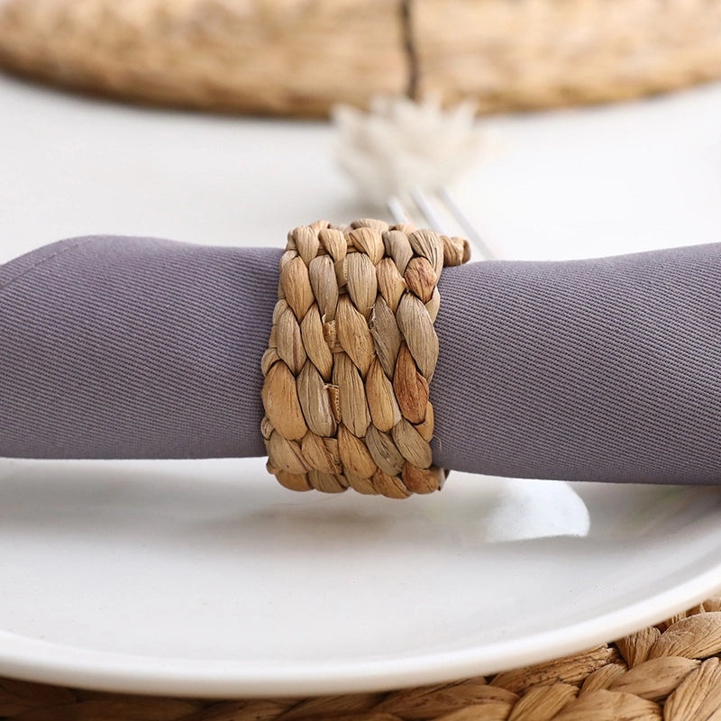 Handwoven Gourd Grass Napkin Ring Straw Buckle Rustic Western Restaurant Table Decor|Tableware & Dining Accessories